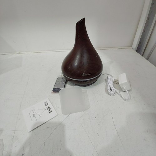 11PC DIFFUSERLOVE ESSENTIAL OIL AROMATHERAPY HUMIDIFER WITH REMOTE, 7-COLOUR LED LIGHT AND 11 ESSENTIAL OILS - 500ML - DARK WOOD image 3