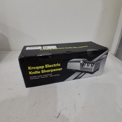 KRCQAP ELECTRIC 3-STAGE DIAMOND ABRASIVE KNIFE SHARPENER - 15° GUIDE ANGLE - STAINLESS STEEL image 6