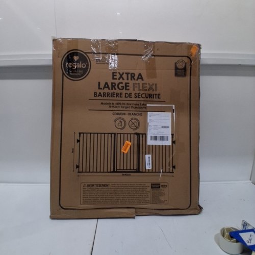 REGALO FLEXI EXTRA WIDE METAL WALK THROUGH SAFETY GATE - 28-76" WIDE, 30" HIGH - WHITE (MODEL: 1175 DS) image 3