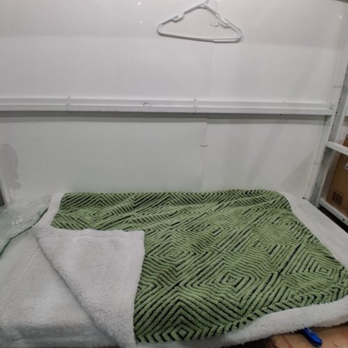COZY FUZZY ULTRA SOFT REVERSIBLE SHERPA FLEECE THROW BLANKET - 78" X 59" - MISTY GREEN image 3