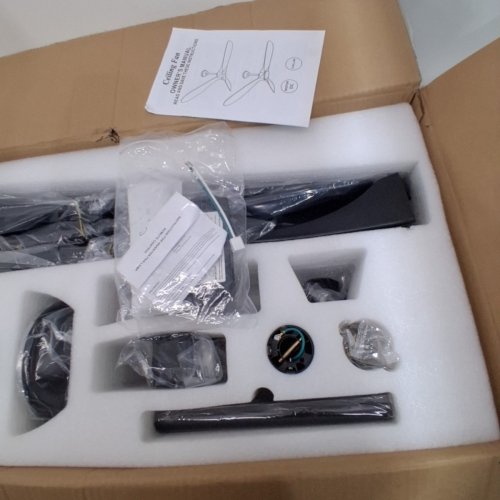 YIFI DECO CEILING FAN NO LIGHT WITH REMOTE, NOISELESS REVERSIBLE DC MOTOR, 6 WIND SPEEDS - 60" - BLACK (MODEL:YT29015-W) image 3