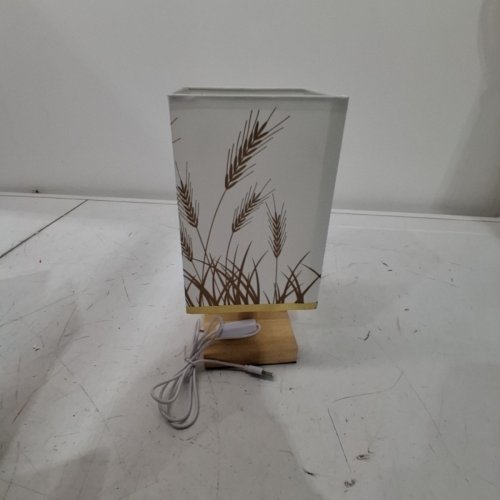 MODERN DECORATIVE USB POWERED BEDSIDE LAMP - 8" - CREAM/BROWN image 3