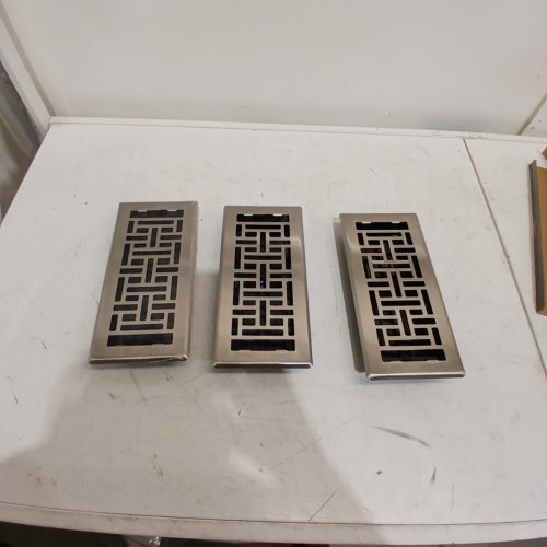 3PK MANOR HOUSE ORIENTAL FLOOR REGISTER VENT COVERS - 4" X 10" - BRUSHED NICKEL (MODEL: 7896310) image 4
