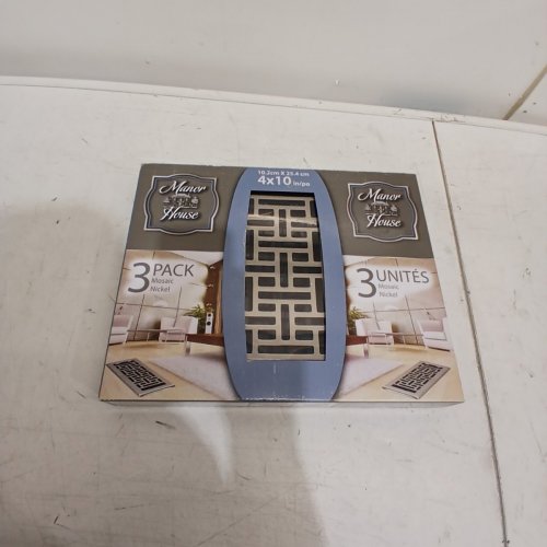 3PK MANOR HOUSE ORIENTAL FLOOR REGISTER VENT COVERS - 4" X 10" - BRUSHED NICKEL (MODEL: 7896310) image 6