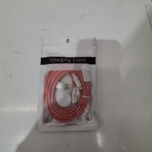 BRAIDED 4-IN-1 CHARGING CABLE - IWATCH/LIGHTNING/TYPE-C - RED image 2