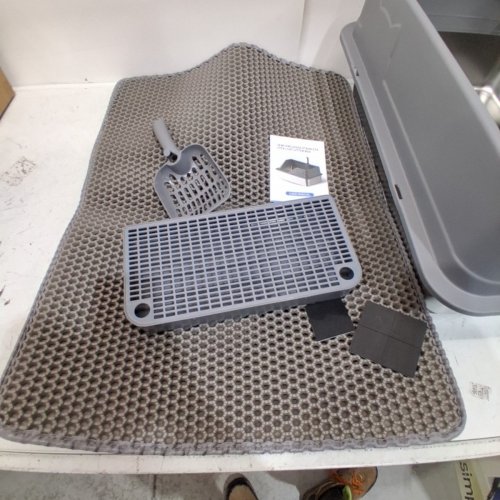 STAINLESS STEEL CAT LITTER BOX - 24" X 16" 36 L - DARK GREY image 4