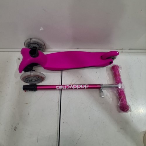 DADDYCHILD 3-WHEEL KICK SCOOTER FOR KIDS 4 HEIGHT ADJUSTMENT - 25.5" TO 33" - PINK/BLACK image 2