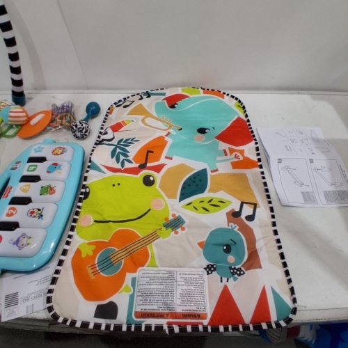 FISHER-PRICE 4-IN-1 BABY MUSICAL GLOW AND GROW KICK & PLAY PIANO GYM PLAYMAT WITH 2 RATTLE MARACAS FOR NEWBORNS - AGES 0+ MONTHS - BLUE (MODEL: HWD95) image 4