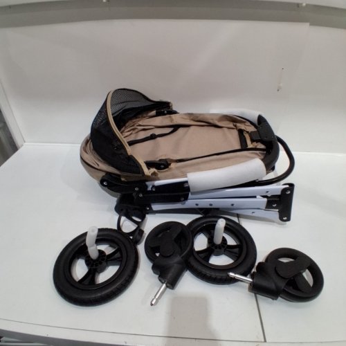 BETSOCCI STROLLER FOR PETS WITH STORAGE BASKET - 26.3" X 12.2" X 41.3" - PINK/BLACK (MODEL: R109) image 5