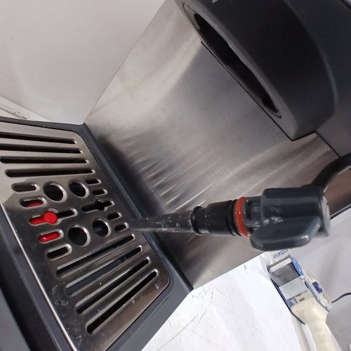 DELONGHI LINEA CLASSIC ESPRESSO MACHINE WITH MILK FROTHER - SILVER (MODEL: ‎EM450M) image 5