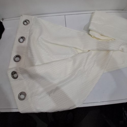 4-PANEL TEXTURED GROMMET-TOP CURTAIN PANELS WITH RAISED DOT PATTERN - IVORY image 2