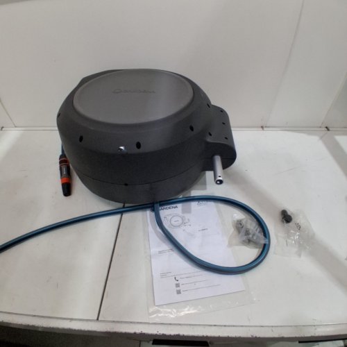 GARDENA RETRACTABLE HOSE REEL - 100FT - DARK GREY / BLUE (ITEM: 20505-81) image 4