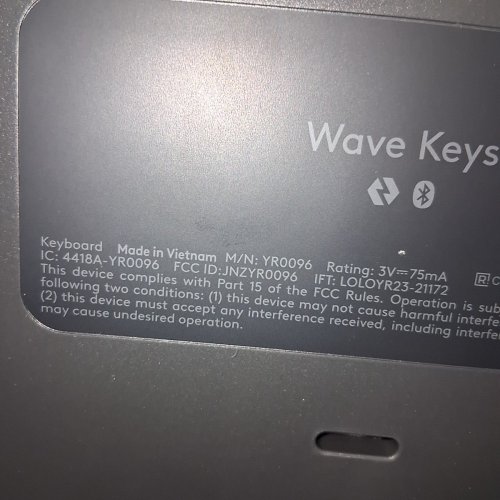 LOGITECH WAVE KEYS WIRELESS BLUETOOTH ERGONOMIC KEYBOARD AND MOUSE - BLACK/GREY (MODEL: YR0096) image 8