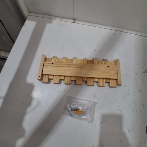 AQHZB 6 HOOK WOODEN WALL-MOUNTED PEG RACK - NATURAL WOOD image 2