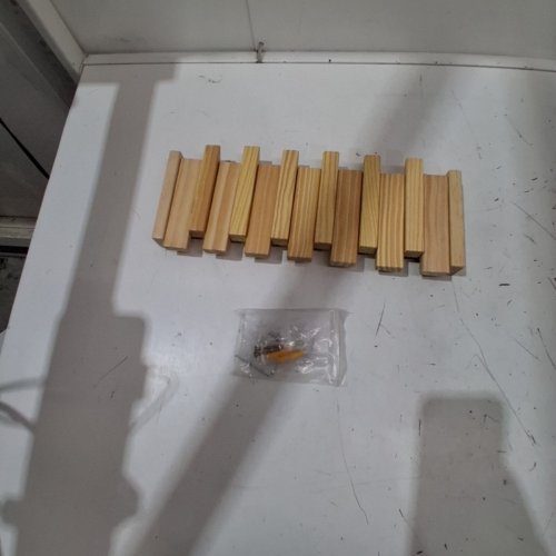 AQHZB 6 HOOK WOODEN WALL-MOUNTED PEG RACK - NATURAL WOOD image 3