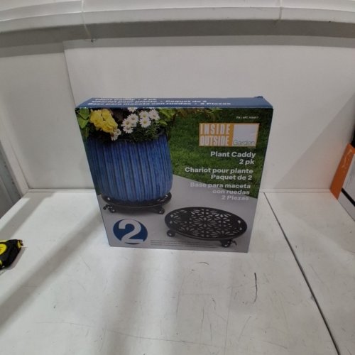 2PK MULLALLY METAL ROLLING PLANT CADDY - 15" X 2.99" - BLACK (MODEL: 1934017) image 4