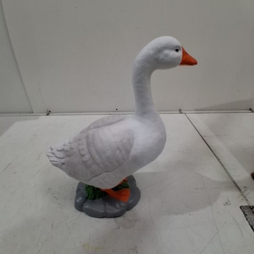 RESIN PORCH GOOSE STATUE FIGURINE - 11.5" - WHITE/MULTI-COLOUR image 3