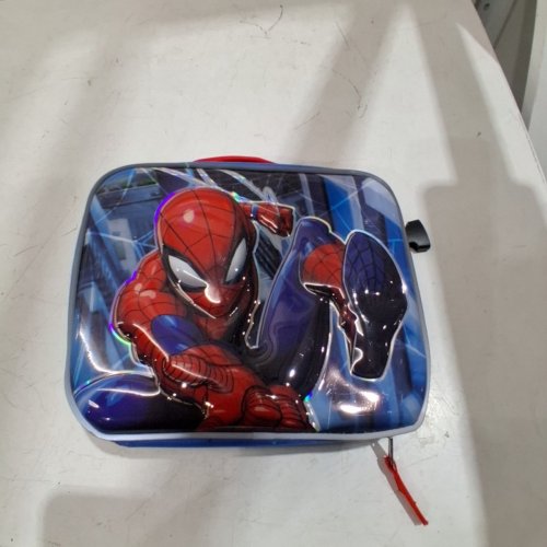 KIDS MARVEL 3D RAISED INSULATED SPIDER-MAN LUNCH BOX - BLUE / RED image 3