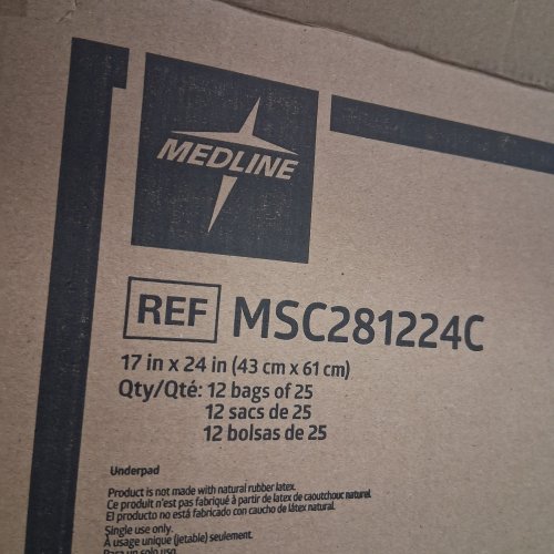 200PK MEDLINE DISPOSABLE UNDERPADS - 17" X 24" - BLUE (MODEL: MSC281224C) image 2