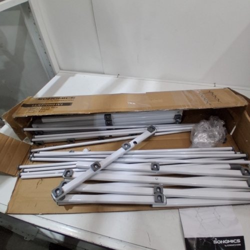 SONGMICS FOLDABLE CLOTHES DRYING RACK - 14" X 29.5" X 53" - STAINLESS STEEL (MODEL: LLR770W01) image 2