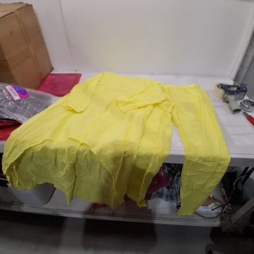 2PC WOMAN'S FLOWY SHIRT AND PANT SET - LARGE - YELLOW image 2