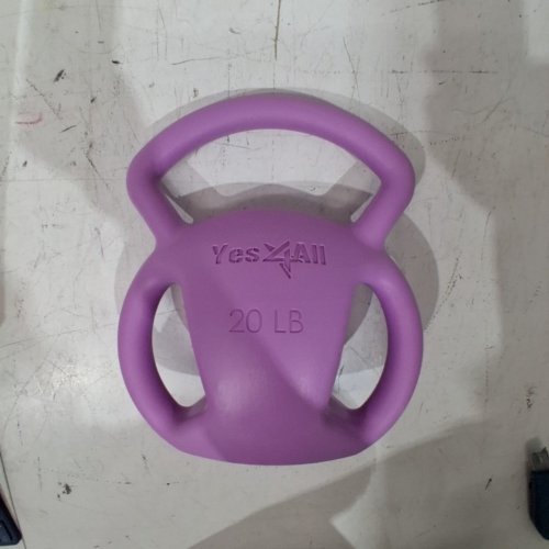 YES4ALL KETTLEBELL WITH WIDE MULTIGRIP HANDLE - 20LBS - PURPLE image 2
