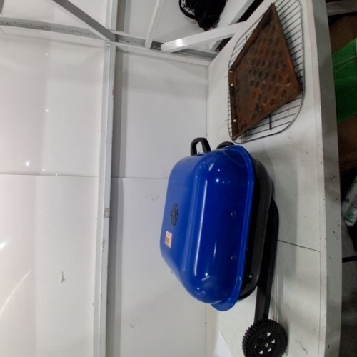 WALK-A-BOUT PORTABLE CHARCOAL BBQ GRILL - 25"X23" - BLUE image 2