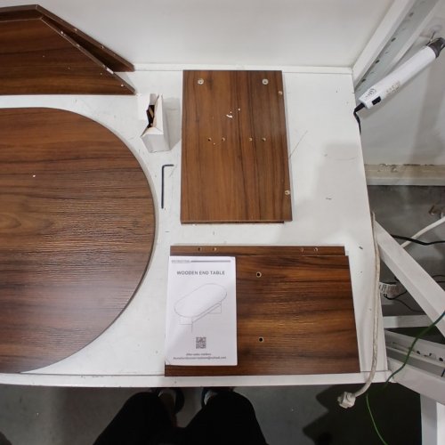 YOUDENOVA COFFEE TABLE OVAL SIDE TABLE - 47" X 23.6" X 15.7" - WALNUT BROWN - (MODEL: NBCT015BROOS) image 4