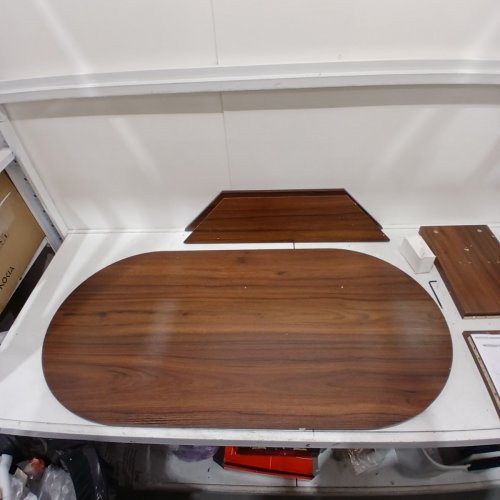 YOUDENOVA COFFEE TABLE OVAL SIDE TABLE - 47" X 23.6" X 15.7" - WALNUT BROWN - (MODEL: NBCT015BROOS) image 5
