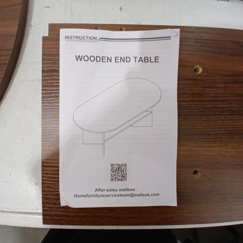 YOUDENOVA COFFEE TABLE OVAL SIDE TABLE - 47" X 23.6" X 15.7" - WALNUT BROWN - (MODEL: NBCT015BROOS) image 7