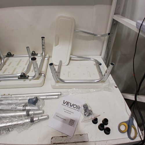 HEAVY DUTY SHOWER CHAIR WITH ARM, BACKREST AND CURTAIN SLOT - 400LB MAX - WHITE (MODEL: FBL630267) image 5