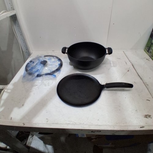 3PC TRAMONTINA PRE-SEASONED CAST IRON SET - 7QT (11") - BLACK (MODEL : 1901865) image 2