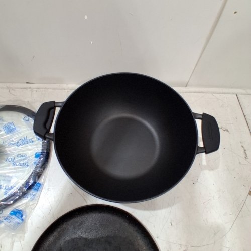 3PC TRAMONTINA PRE-SEASONED CAST IRON SET - 7QT (11") - BLACK (MODEL : 1901865) image 3