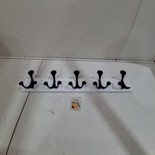 SKOLOO WALL MOUNT COAT HOOK RACK - 24" - WHITE AND BLACK (MODEL: SL-SYGPG-5G-BB-HG-1P) image 3
