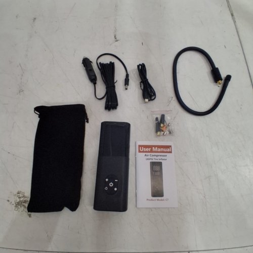 PORTABLE TIRE INFLATOR - 3-180PSI - BLACK (MODEL: C7) image 4