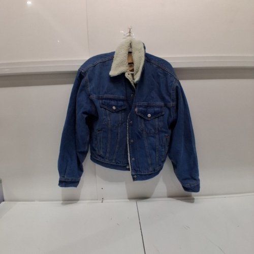 WOMEN'S LEVI'S ORIGINAL SHERPA TRUCKER JACKET - EXTRA SMALL - DARK BLUE WASH (STYLE: A44350011) image 2