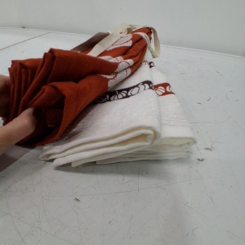 4PK MADE IN PORTUGAL KITCHEN TOWELS - 20" X 28" - ORANGE / WHITE (MODEL: 3400770) image 3