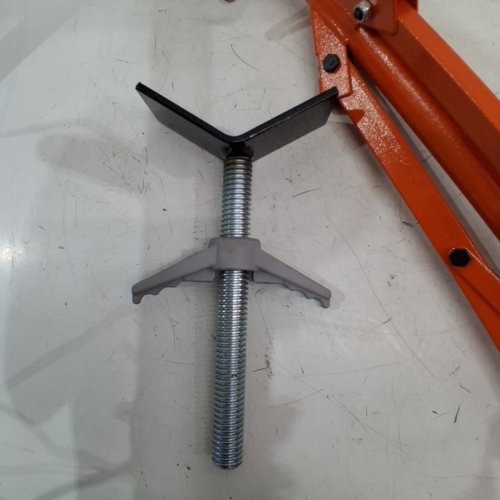 ADJUSTABLE HEIGHT V-HEAD PIPE JACK STAND HEAVY DUTY PIPE STAND WITH FOLDABLE LEGS - 28"-52" 2500LB MAX - RED - (MODEL: JR-1108) image 5