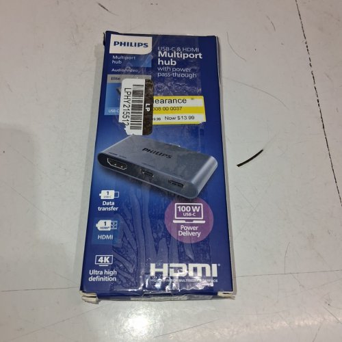 PHILIPS USB-C MULTIPORT HUB WITH 4K HDMI, AND 2 USB-C PORTS - UP TO 100W POWER DELIVERY AND 5GBPS SPEEDS - GREY (MODEL: SWL3303M/37) image 2