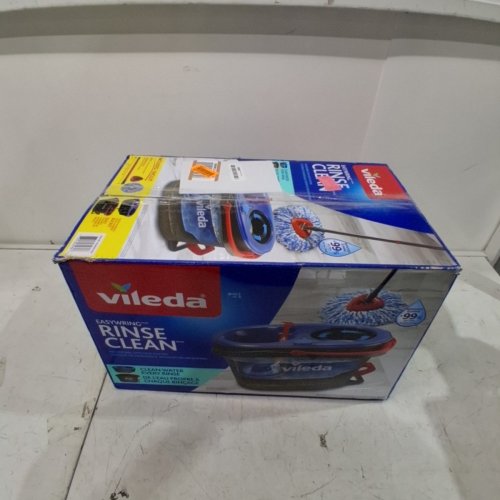 VILEDA EASYWRING RINSE CLEAN 2 TANK SPIN BUCKET SYSTEM - BLUE/RED/GREY image 4