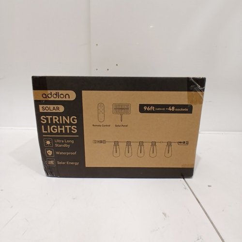ADDLON OUTDOOR WATERPROOF DIMMABLE STRING LIGHTS - 96FT - 48 SOCKETS - BLACK image 2