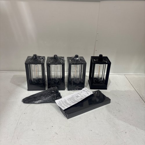 4PK GTX NATURALLY SOLAR POWERED 25LM PATHWAY LIGHTS - 4"X4"X23"- BLACK (MODEL: 1937955) image 2