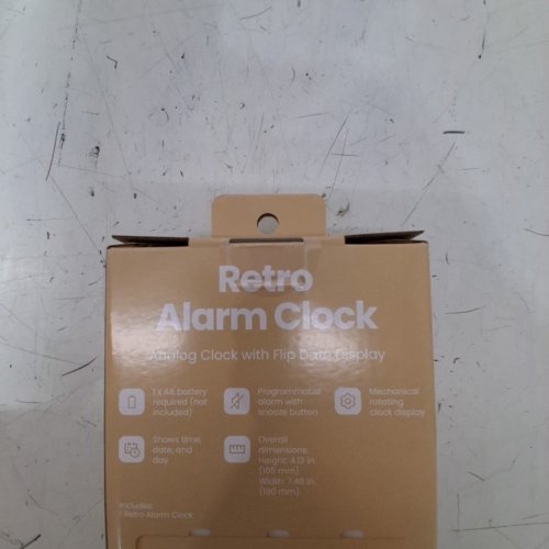 GEMS RETRO ANALOG ALARM CLOCK, TIME , DATE & DAY - BEIGE (MODEL: 080-17-7089) image 3