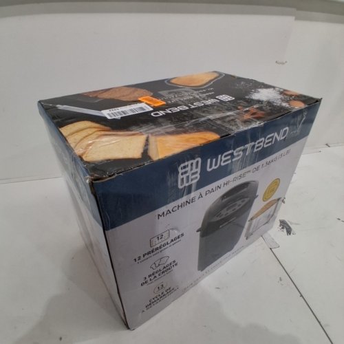 WEST BEND HI-RISE BREAD MAKER PROGRAMMABLE HORIZONTAL DUAL BLADE WITH 12 PROGRAMS - 3LB - GREY (MODEL: 47413) image 6