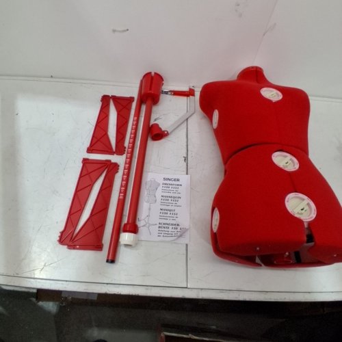 SINGER FEMALE ADJUSTABLE RED DRESS PINNABLE MANNEQUIN BODY TORSO - 30"-41"- RED image 2