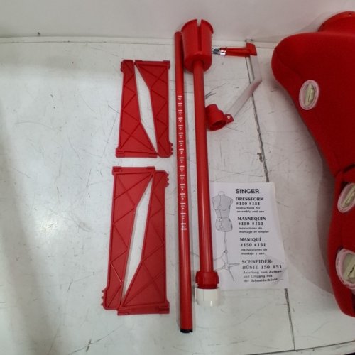 SINGER FEMALE ADJUSTABLE RED DRESS PINNABLE MANNEQUIN BODY TORSO - 30"-41"- RED image 3