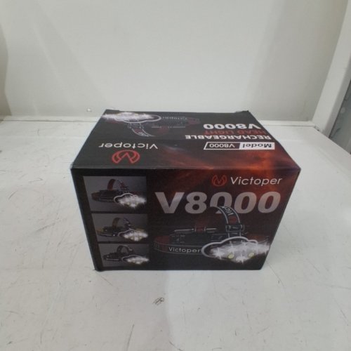 VICTOPER WATERPROOF SUPER BRIGHT RECHARGEABLE HEAD LIGHT - 18000 LM - BLACK / BLUE (MODEL: V8000) image 3