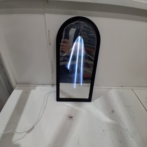 HALLOWEEN GHOST HOLOGRAM MIRROR HALLOWEEN DECORATIONS - 19.5" X 9.5" - BLACK image 2