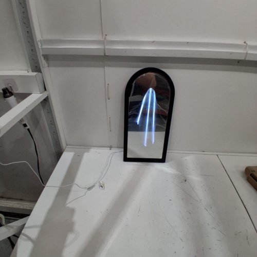 HALLOWEEN GHOST HOLOGRAM MIRROR HALLOWEEN DECORATIONS - 19.5" X 9.5" - BLACK image 4