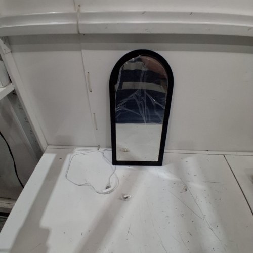 HALLOWEEN GHOST HOLOGRAM MIRROR HALLOWEEN DECORATIONS - 19.5" X 9.5" - BLACK image 5